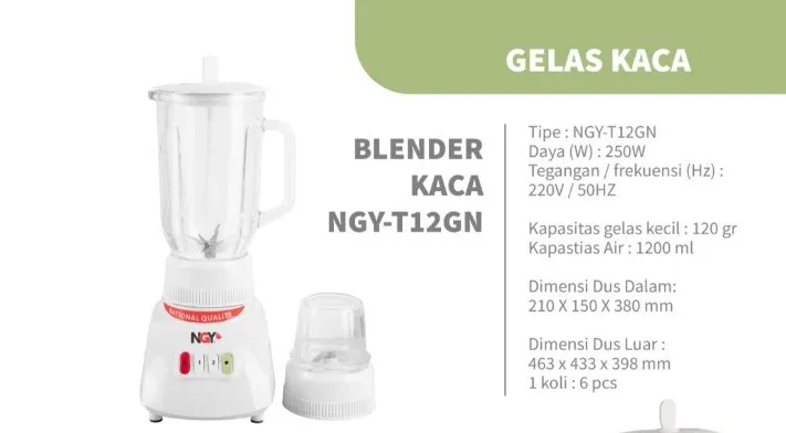 blender nagoya gelas kaca ngy t12gn @6 128,000