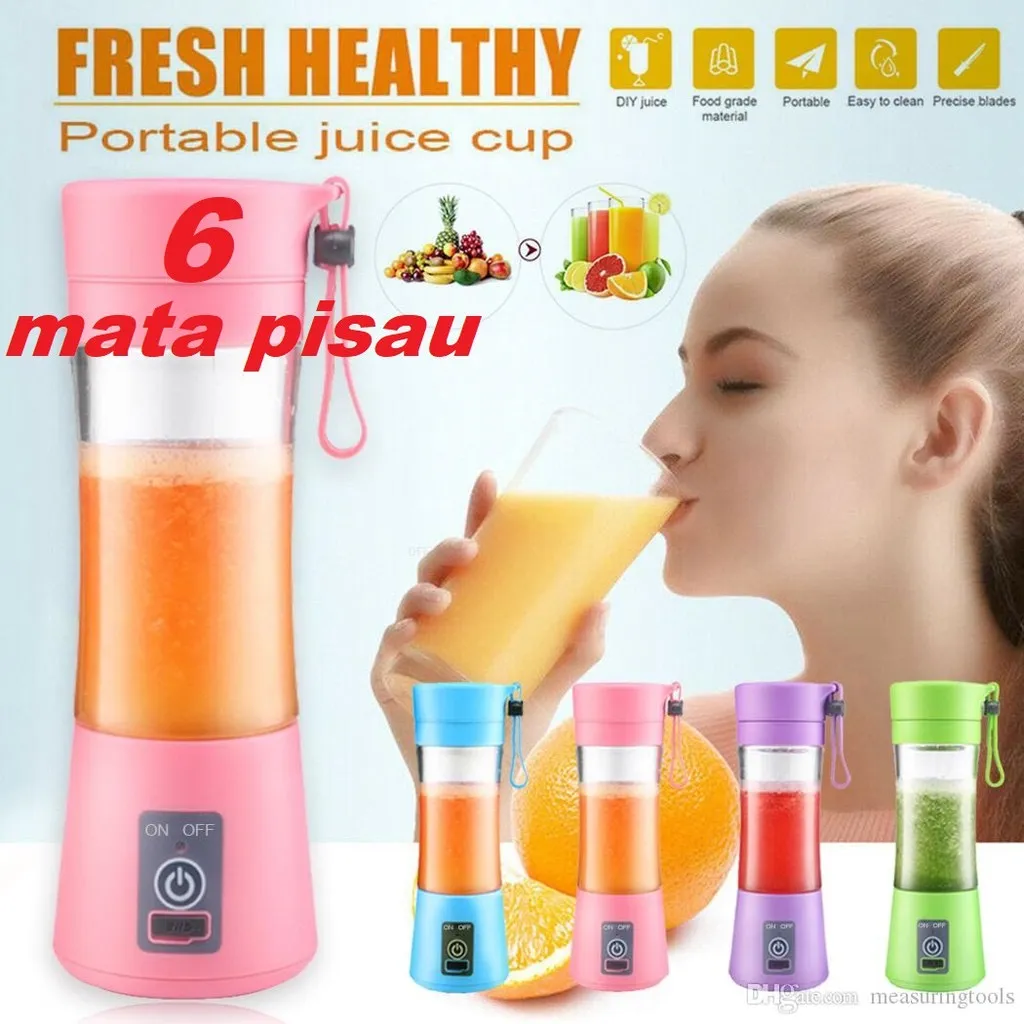 blender portable usb 6 mata pisau