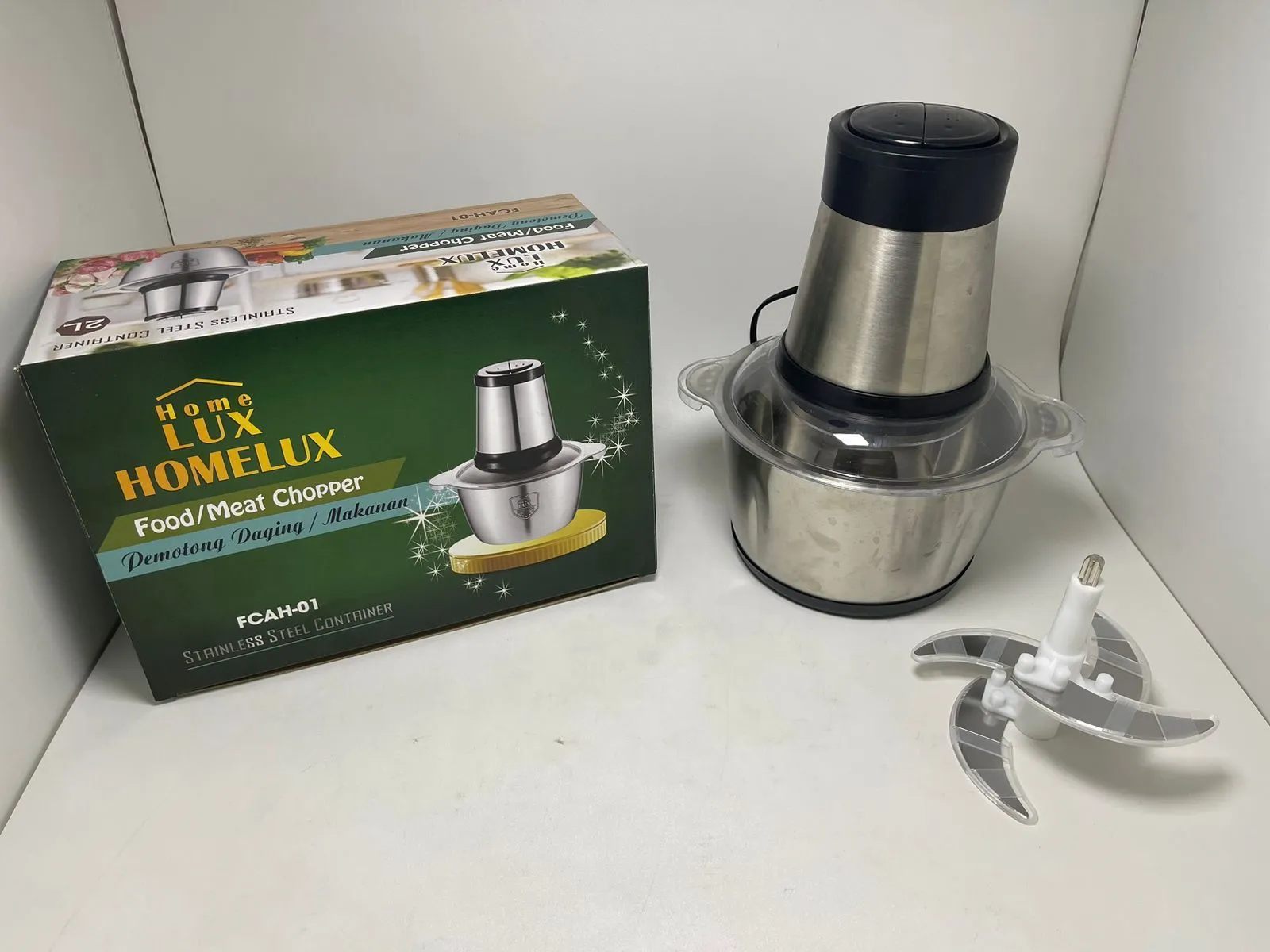 food chopper stainless homelux fch 01 rp. 90,000