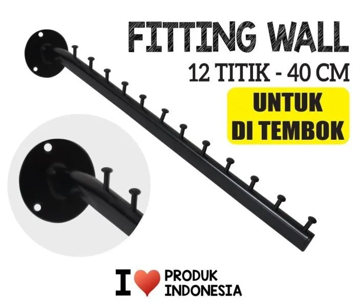 hanger suling 12 titik model tekuk hitam