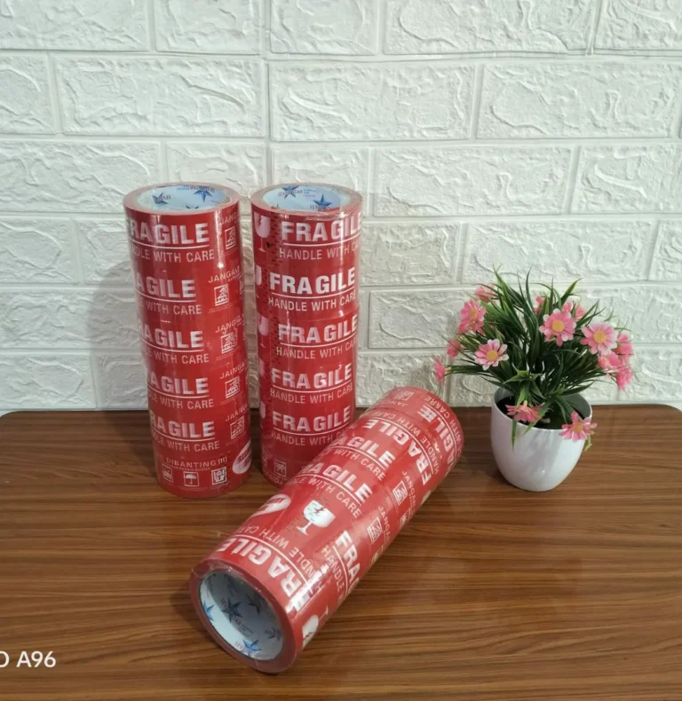 lakban fragile merah 48mm 50 mm rp. 9,000