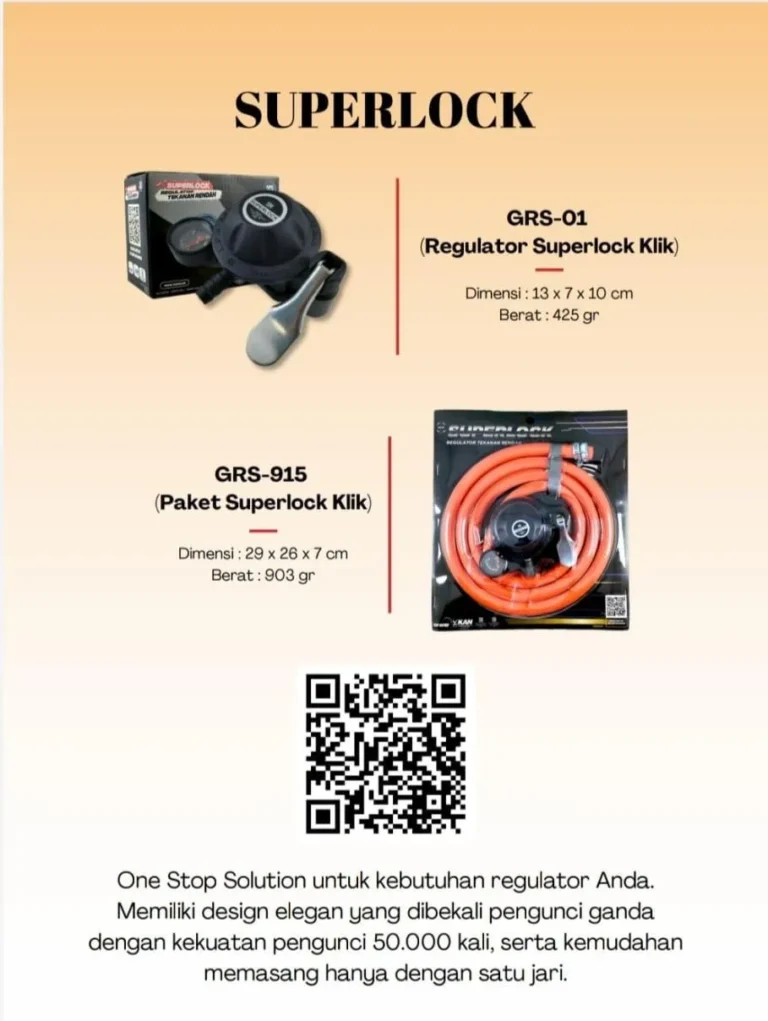 selang hp + regulator superlock grs 915 rp. 117,000