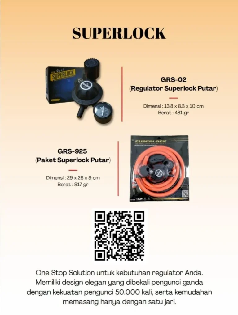 selang hp + regulator superlock grs 925 rp. 117,000