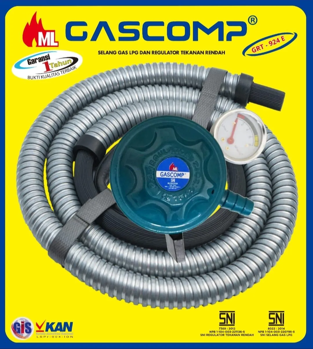 selang paket regulator gascomp grt 924e (@24) rp. 65,000