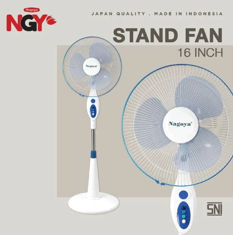 stand fan kaki bulat nagoya ng 1601sf pemberat white