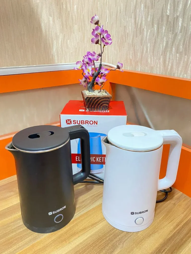 teko elektrik 2,3 liter subron hitam & putih