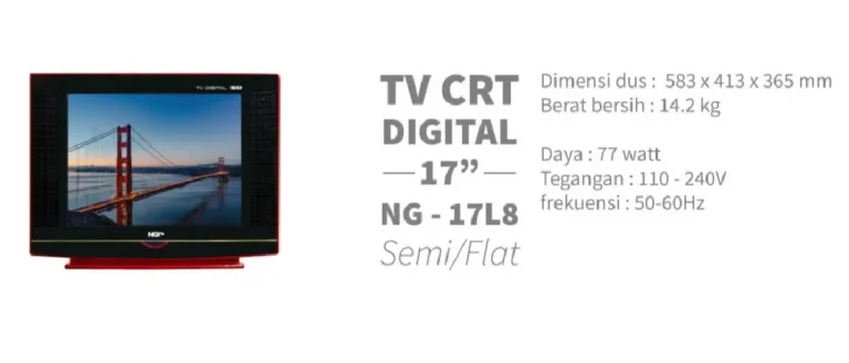 tv crt tabung analogue nagoya 17 ng 17l8