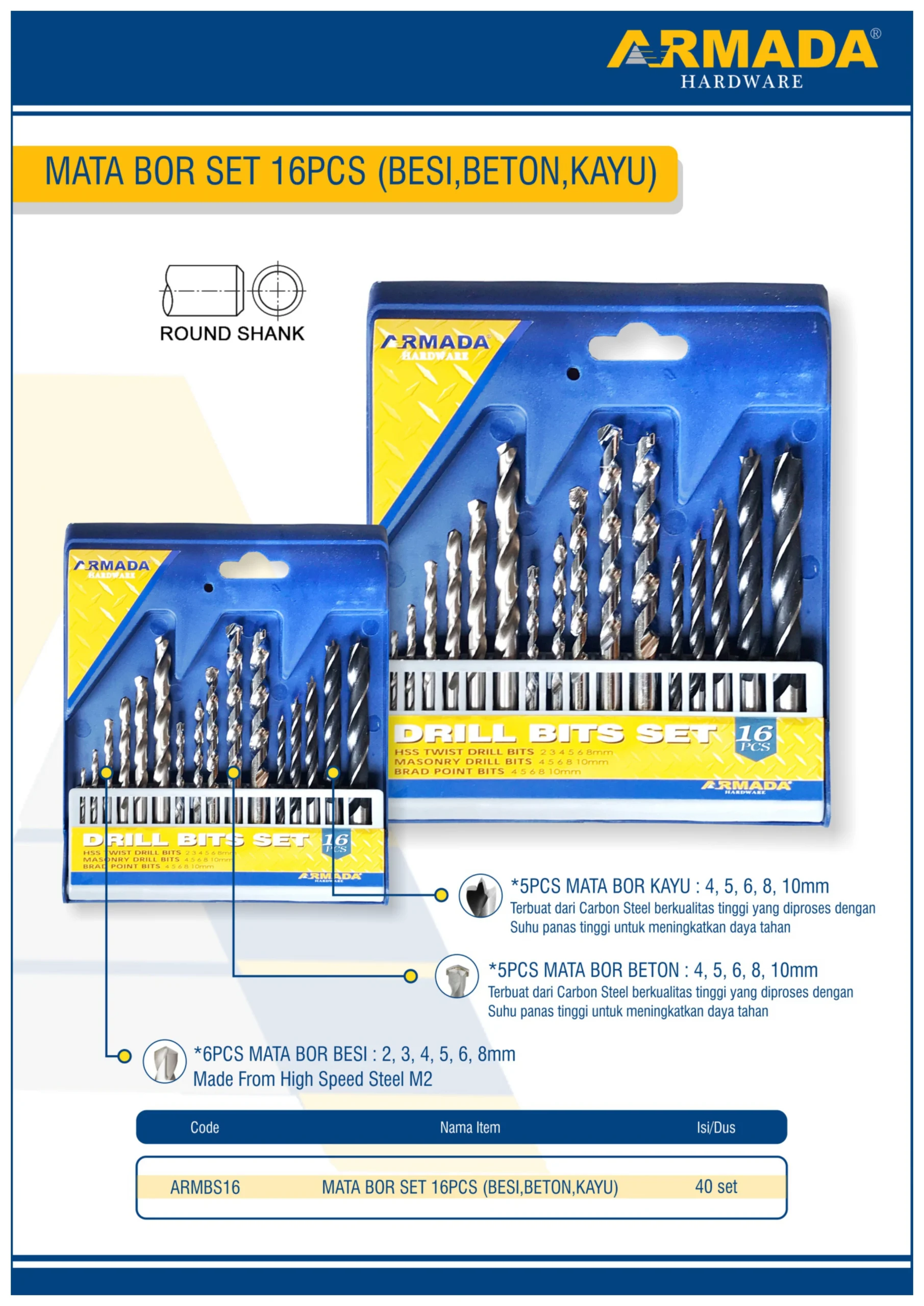 bor set 16 pcs