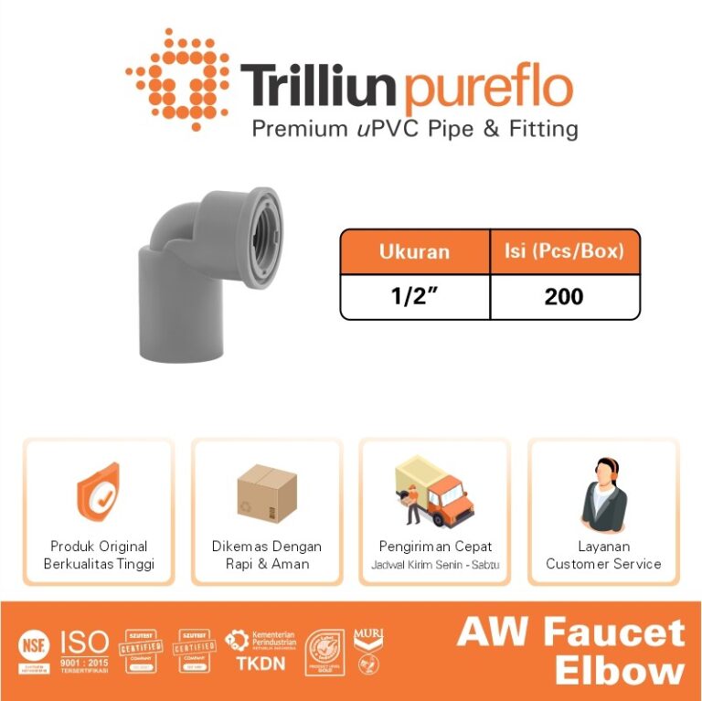 faucet elbow pureflo 1 per 2 aw abu 2