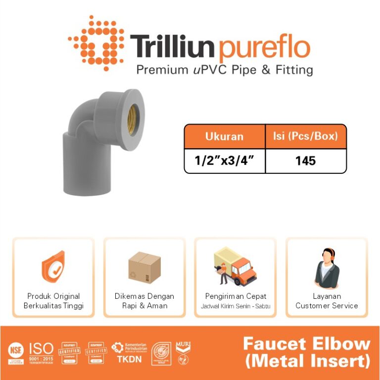 faucet elbow pureflo metal 1 per 2 x 3 per 4 aw abu 2