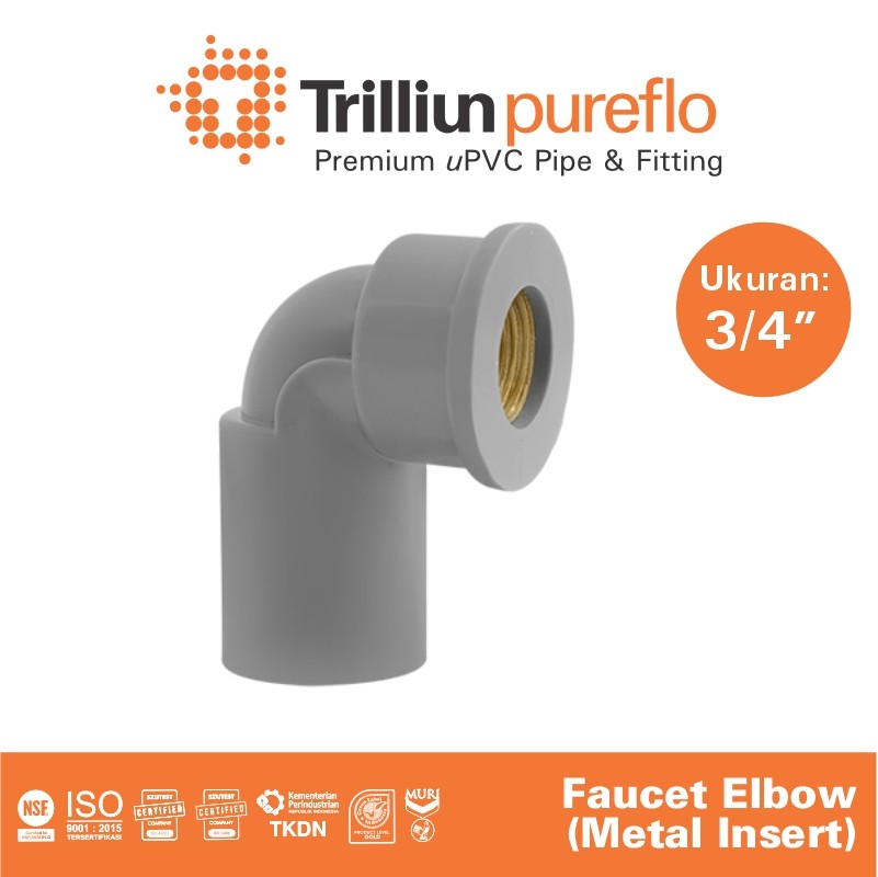 faucet elbow pureflo metal 3 per 4 aw abu 1