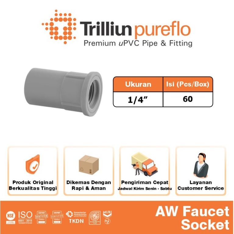 faucet sock pureflo 1 1 per 4 aw abu 2