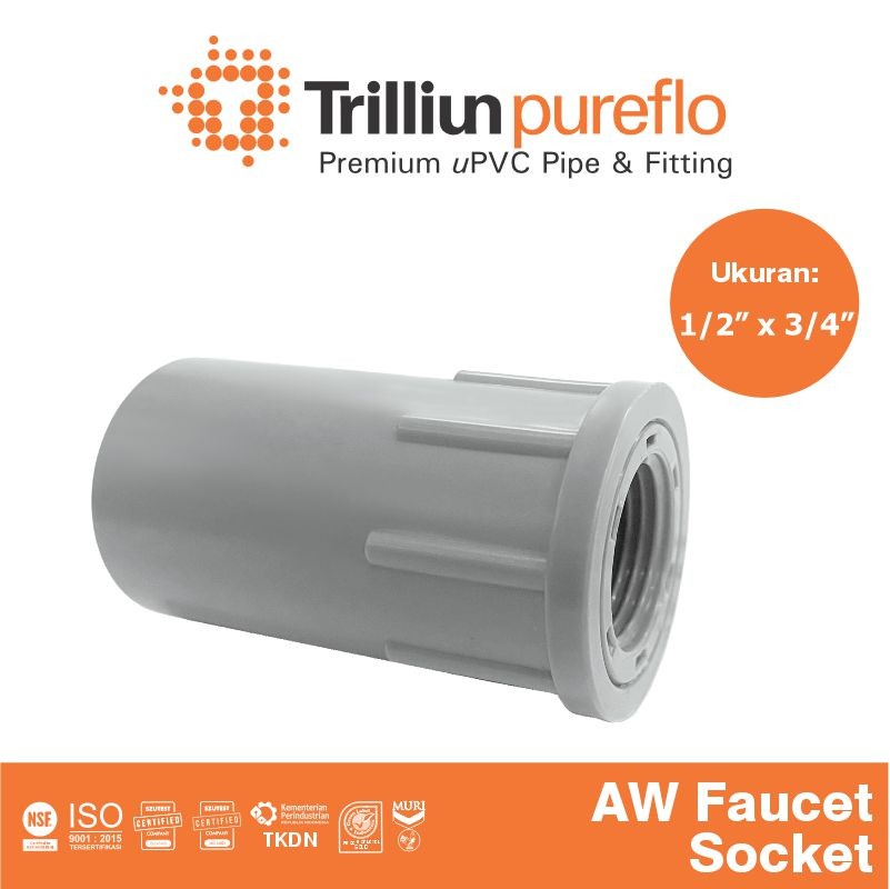 faucet sock pureflo 1 per 2 x 3 per 4 aw abu 1