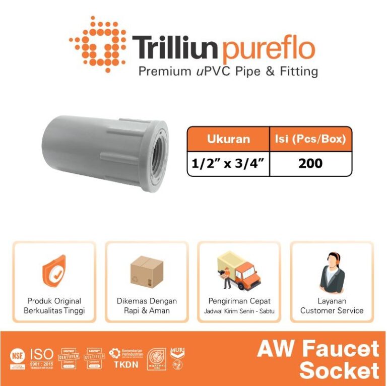 faucet sock pureflo 1 per 2 x 3 per 4 aw abu 2