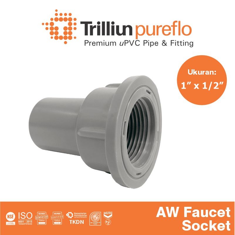 faucet sock pureflo 1 x 1 per 2 aw abu 1