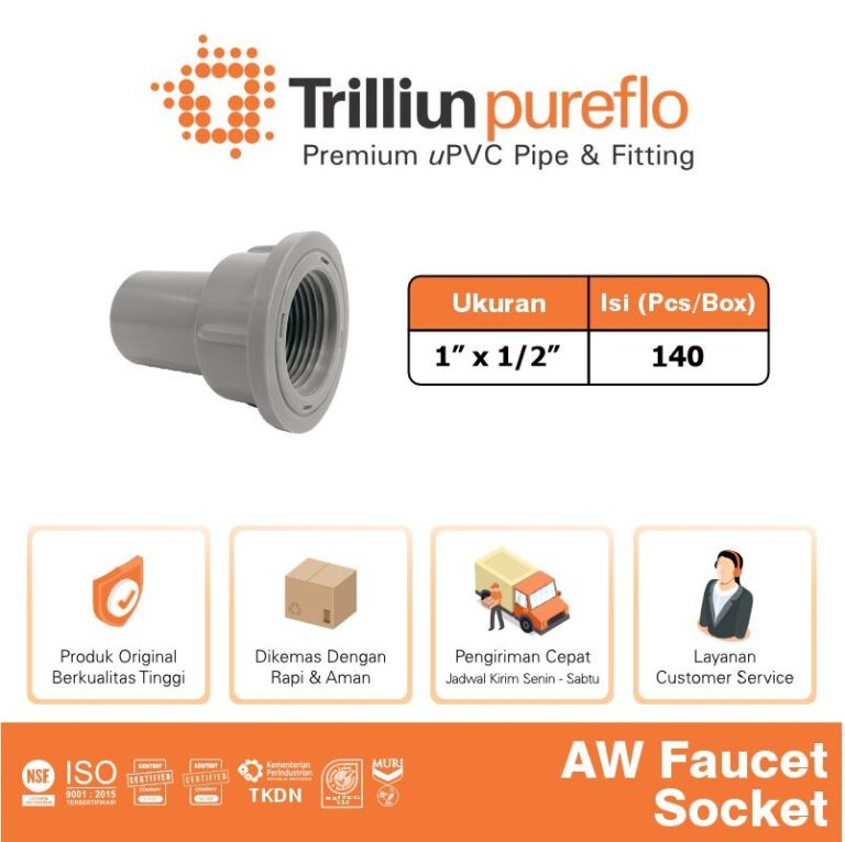 faucet sock pureflo 1 x 1 per 2 aw abu 2