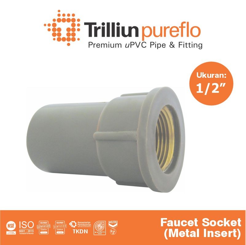 faucet sock pureflo metal 1 per 2 aw abu 1