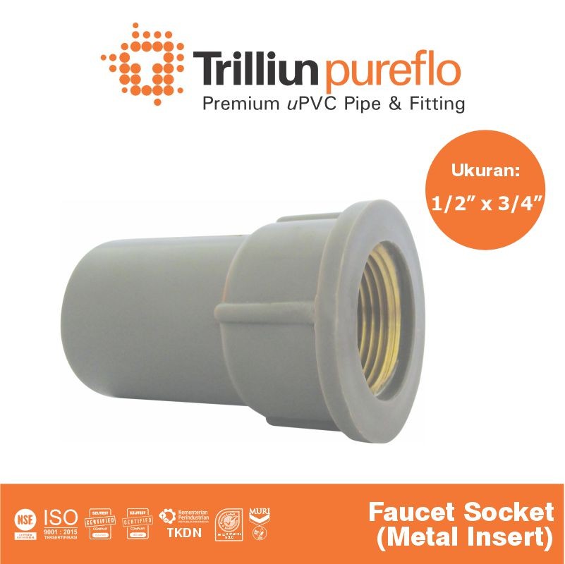 faucet sock pureflo metal 1 per 2 x 3 per 4 aw abu 1