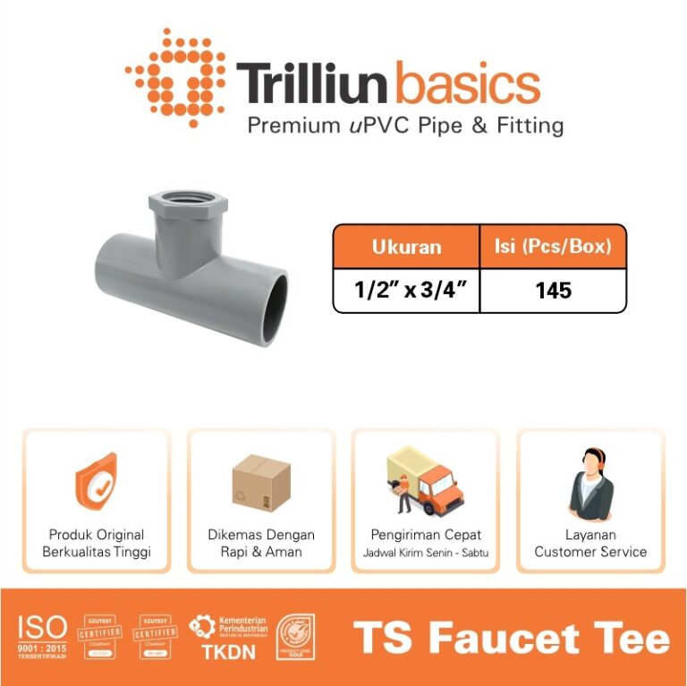 faucet tee trilliun 1per 2 x 3 per 4 ts abu 2