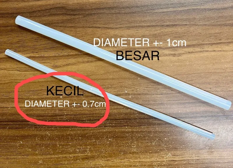 glue stick kecil besar super 28 cm rp. 75.000 per kg