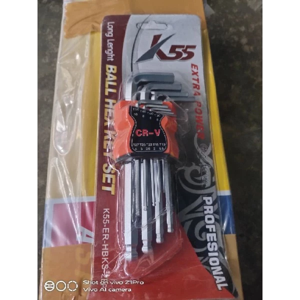 kunci l bola set 9pcs k55 hbks 2ep
