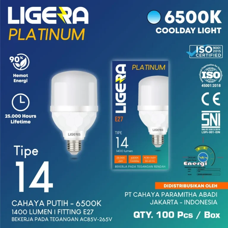 lampu led ligera platinum 14 watt
