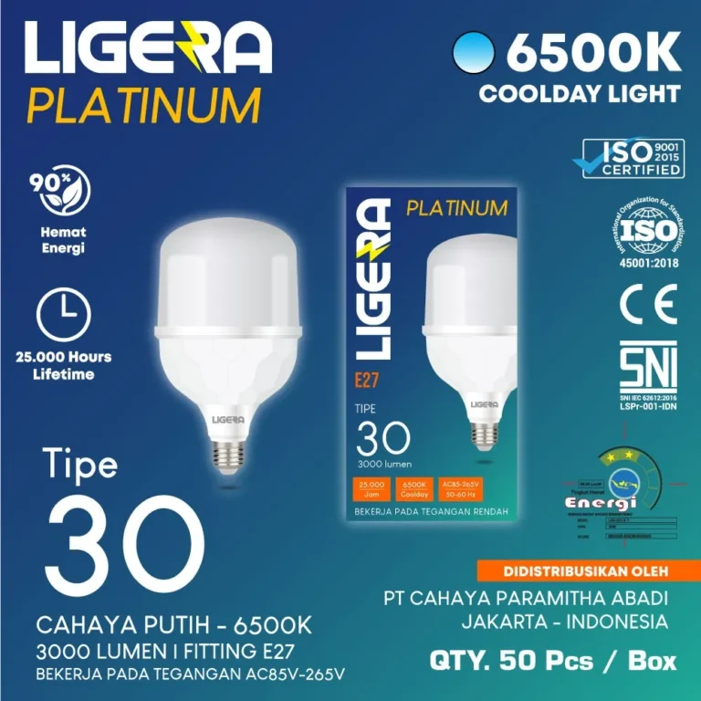 lampu led ligera platinum 30 watt
