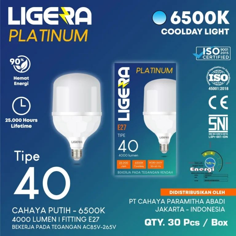 lampu led ligera platinum 40 watt