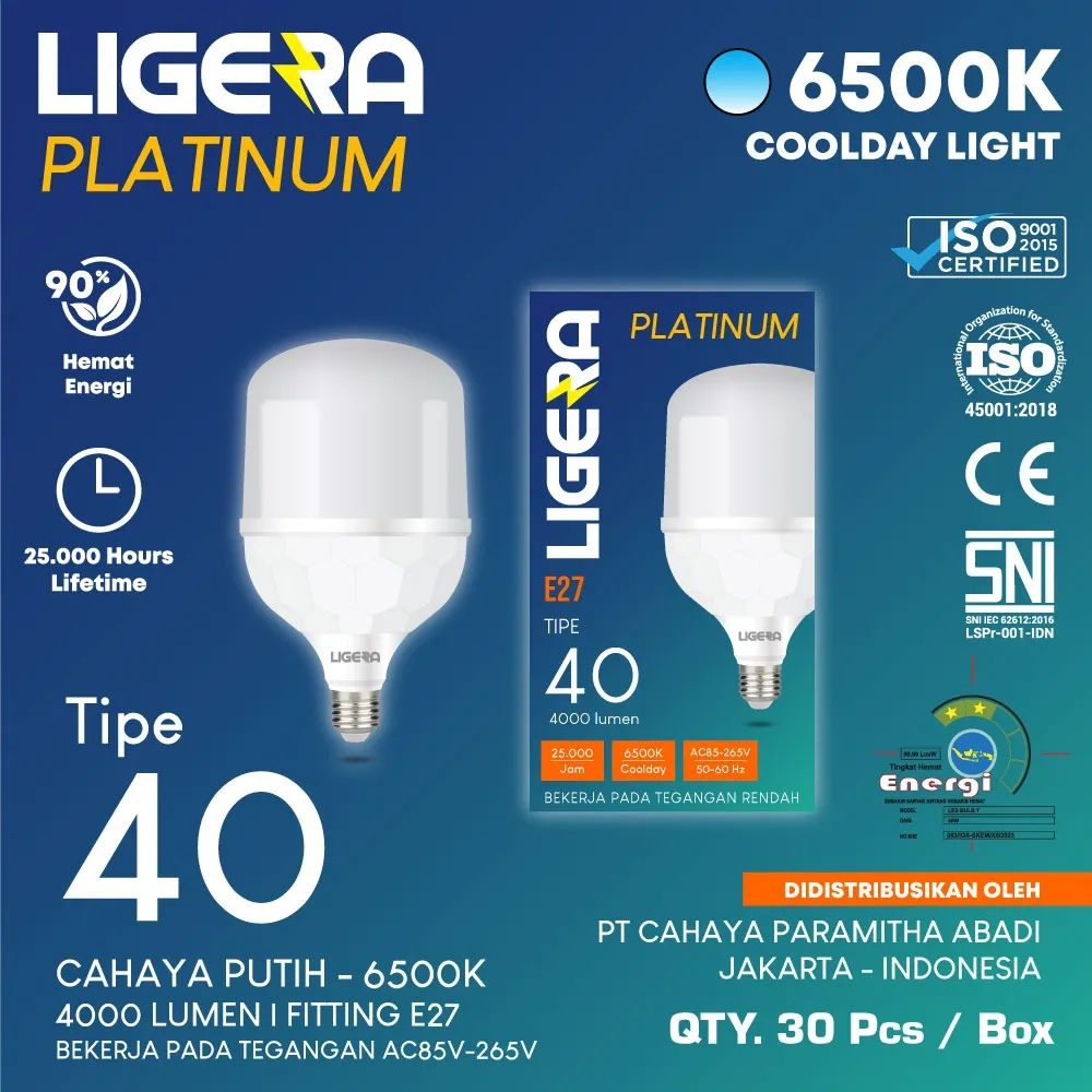 lampu led ligera platinum 40 watt