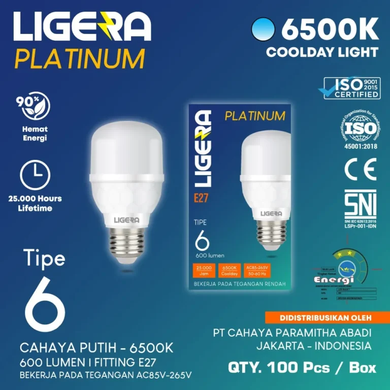 lampu led ligera platinum 6 watt