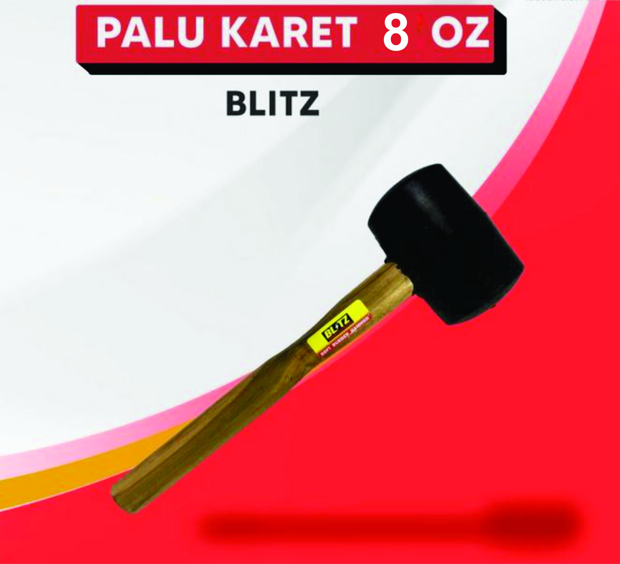 palu karet gagang kayu blitz 8 oz