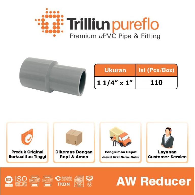 reducer sock pureflo 1 1 per 4 x 1 aw abu per 2