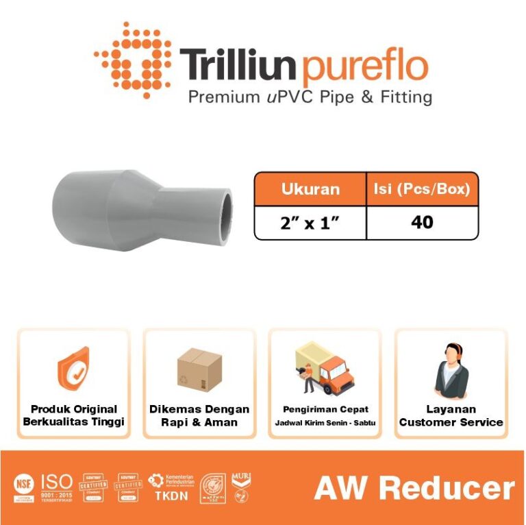 reducer sock pureflo 2 x 1 aw abu 2