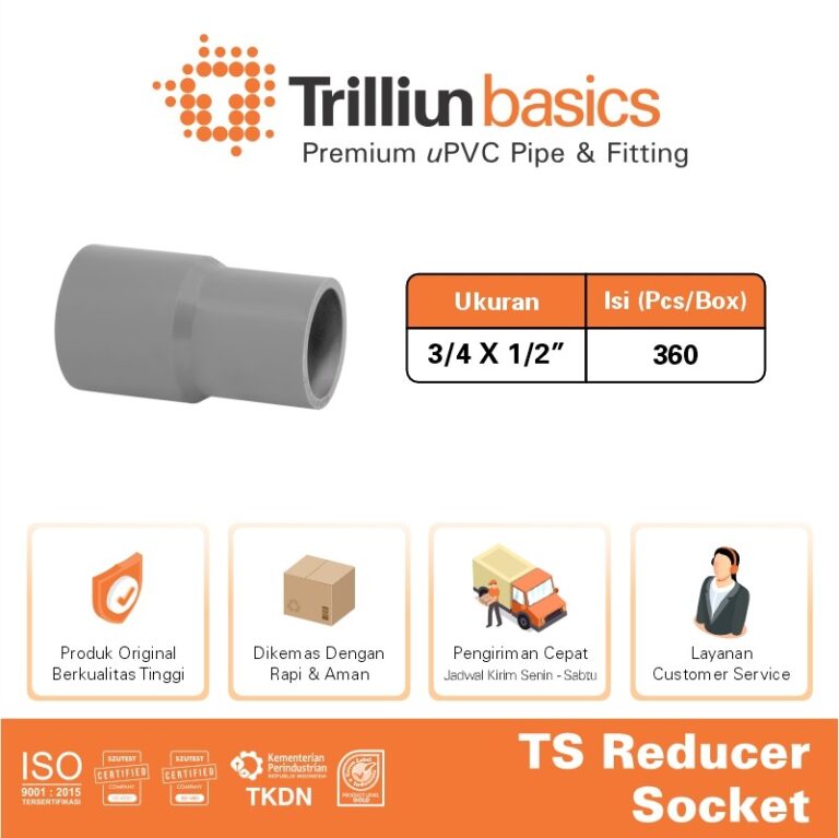 reducer sock trilliun 3 per 4 x 1 per 2 ts abu 2