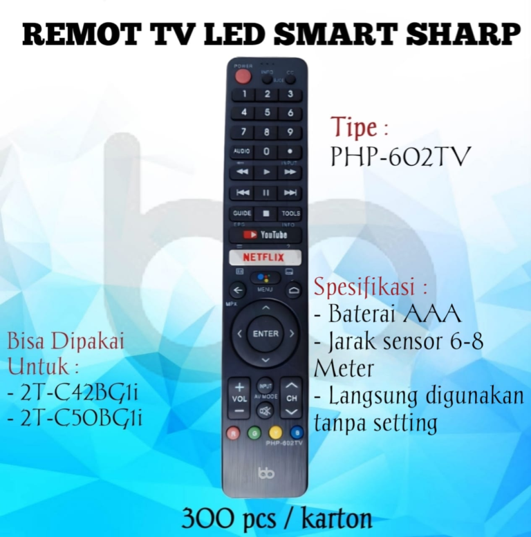 remot tv led smart sharp php 602tv