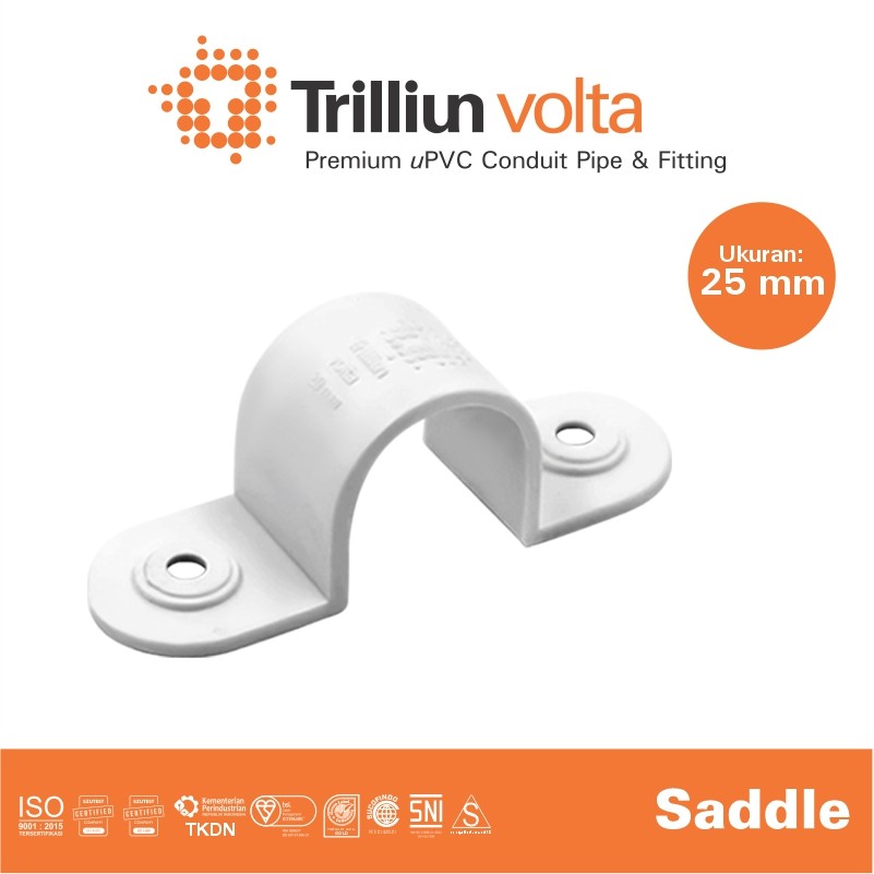 saddle volta 25mm putih 1