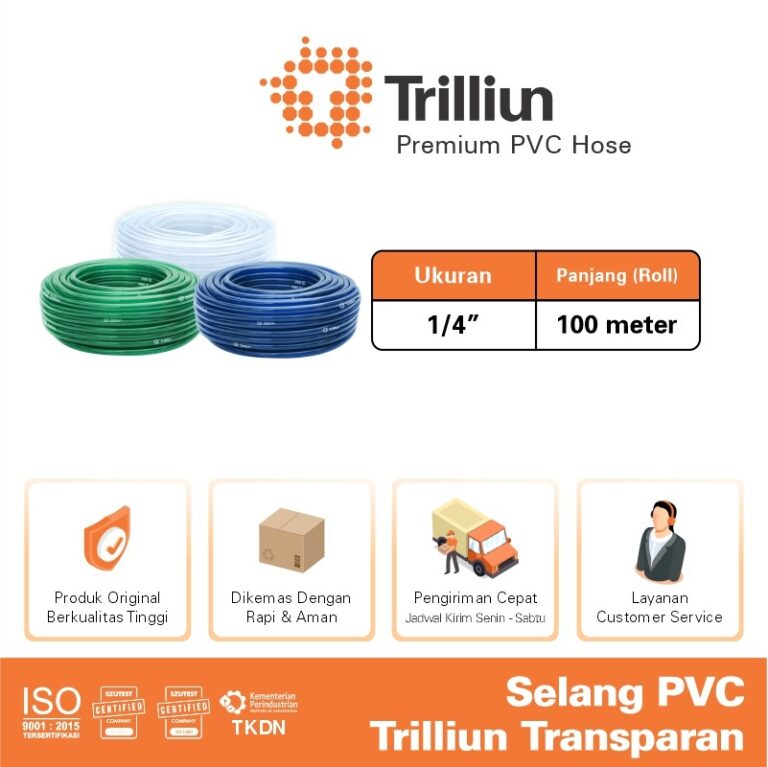 selang air trilliun 100 meter transparant 1 per 4 2