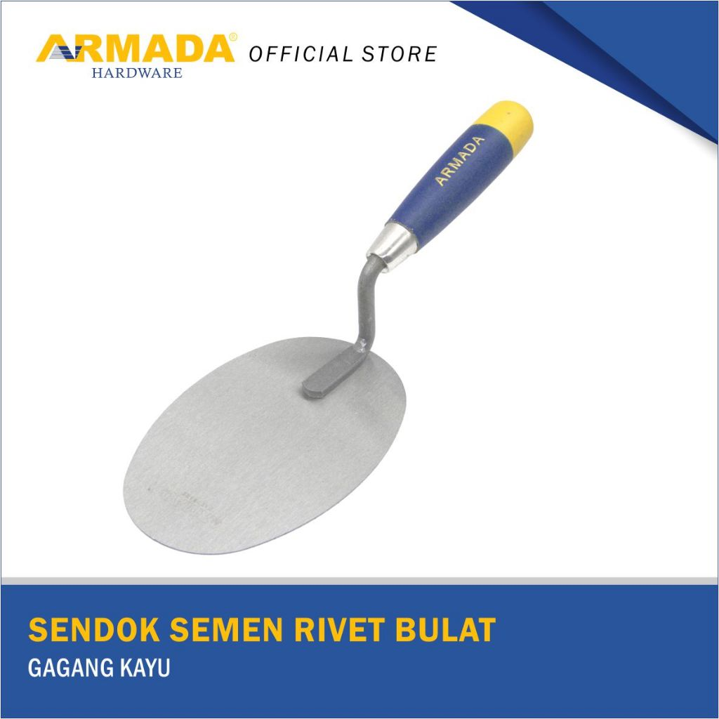 sendok semen rivet gagang kayu bulat