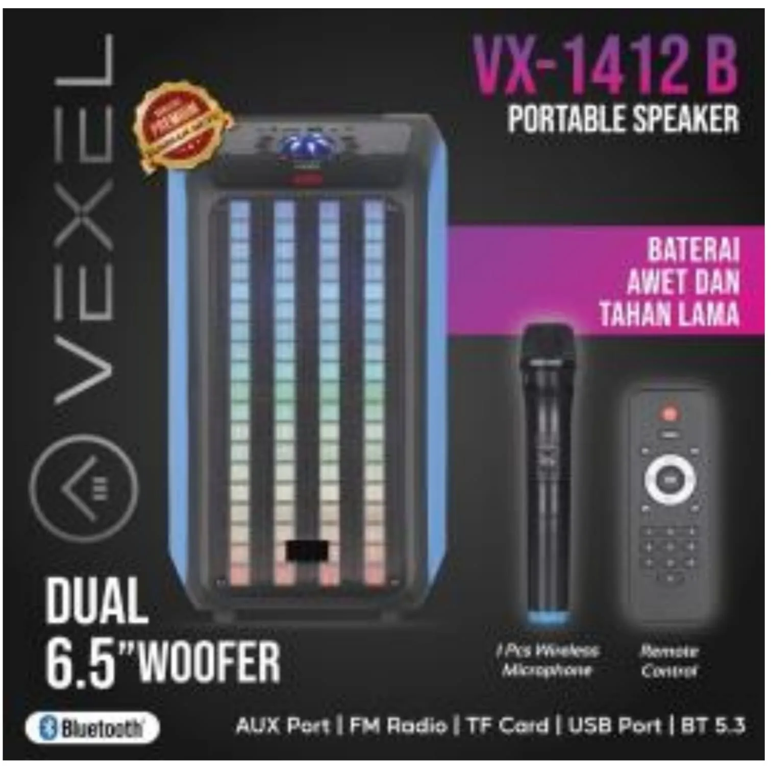 speaker vexel vx 1412b 6,5 inch double rp. 1,350,000