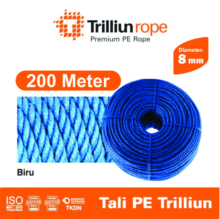 tali nylon trilliun 8 mm (200 meter ) 1