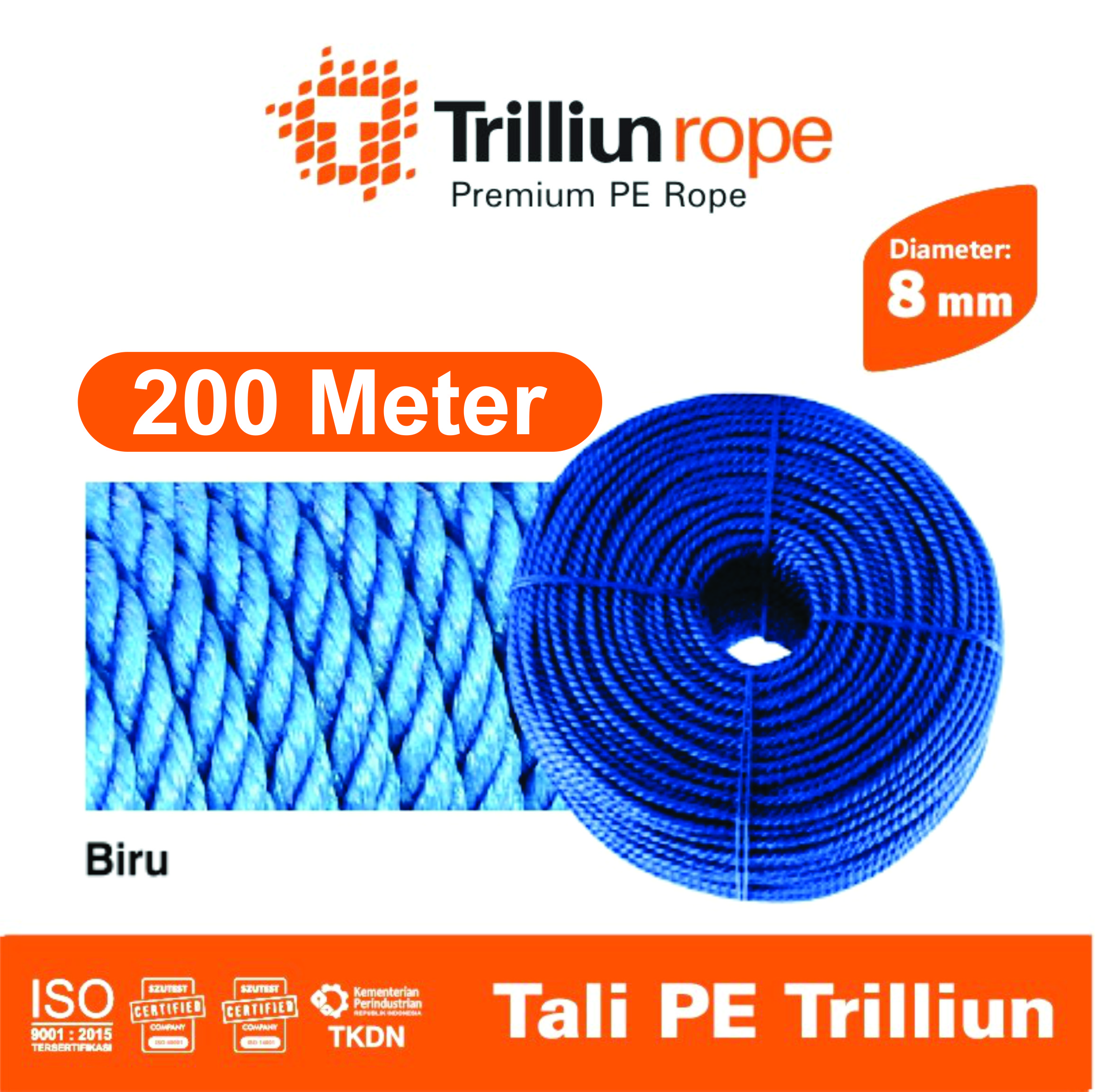 tali nylon trilliun 8 mm (200 meter ) 1