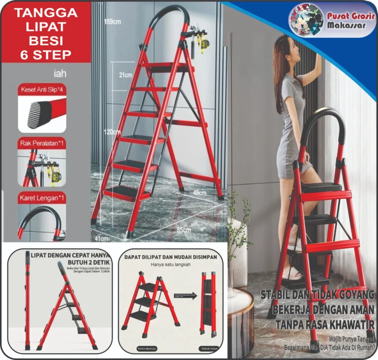 tangga lipat besi 6 step