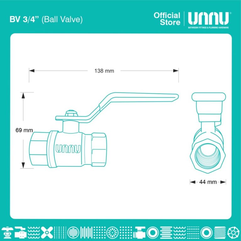 unnu ball valve kuningan 3 per 4 2