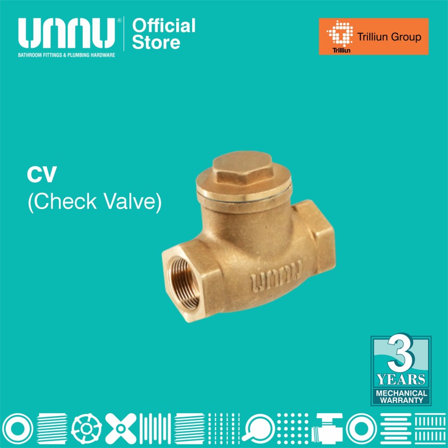 unnu check valve kuningan 1 per 2 1