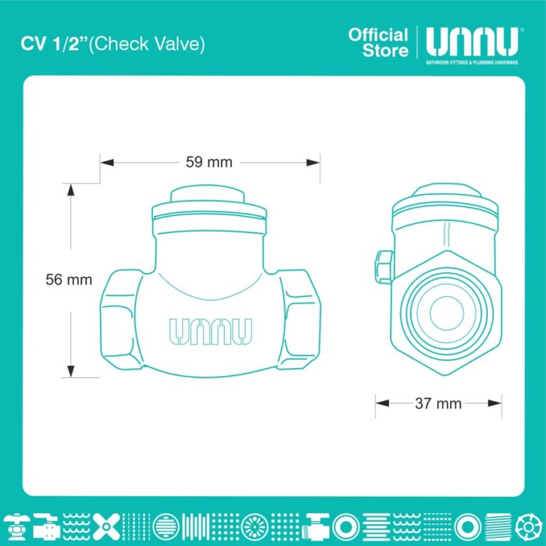 unnu check valve kuningan 1 per 2 2