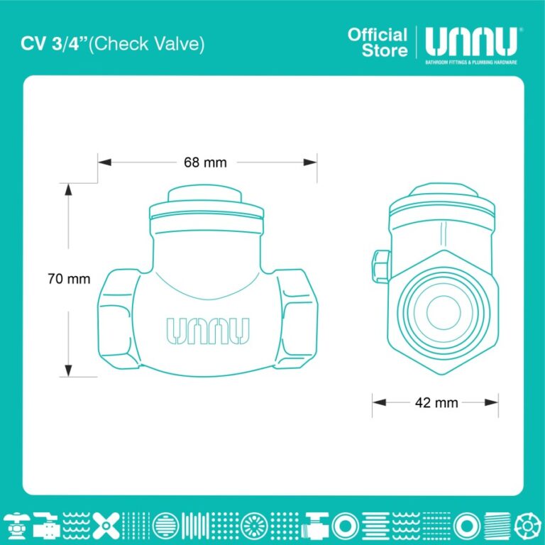 unnu check valve kuningan 3 per 4 2