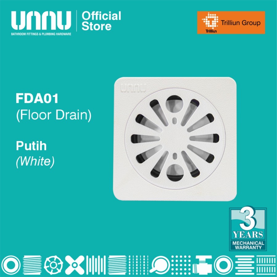 unnu floor drain fda01 white