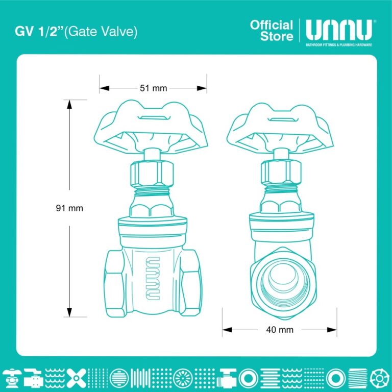 unnu gate valve kuningan 1 per 2 2
