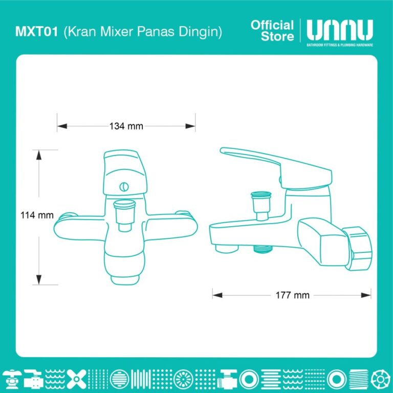 unnu kran mixer panas dingin mxt01 1 per 2 2