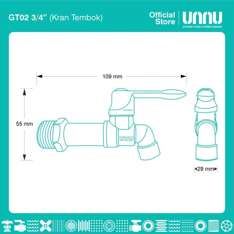unnu kran tembok gt02 3 per 4 2